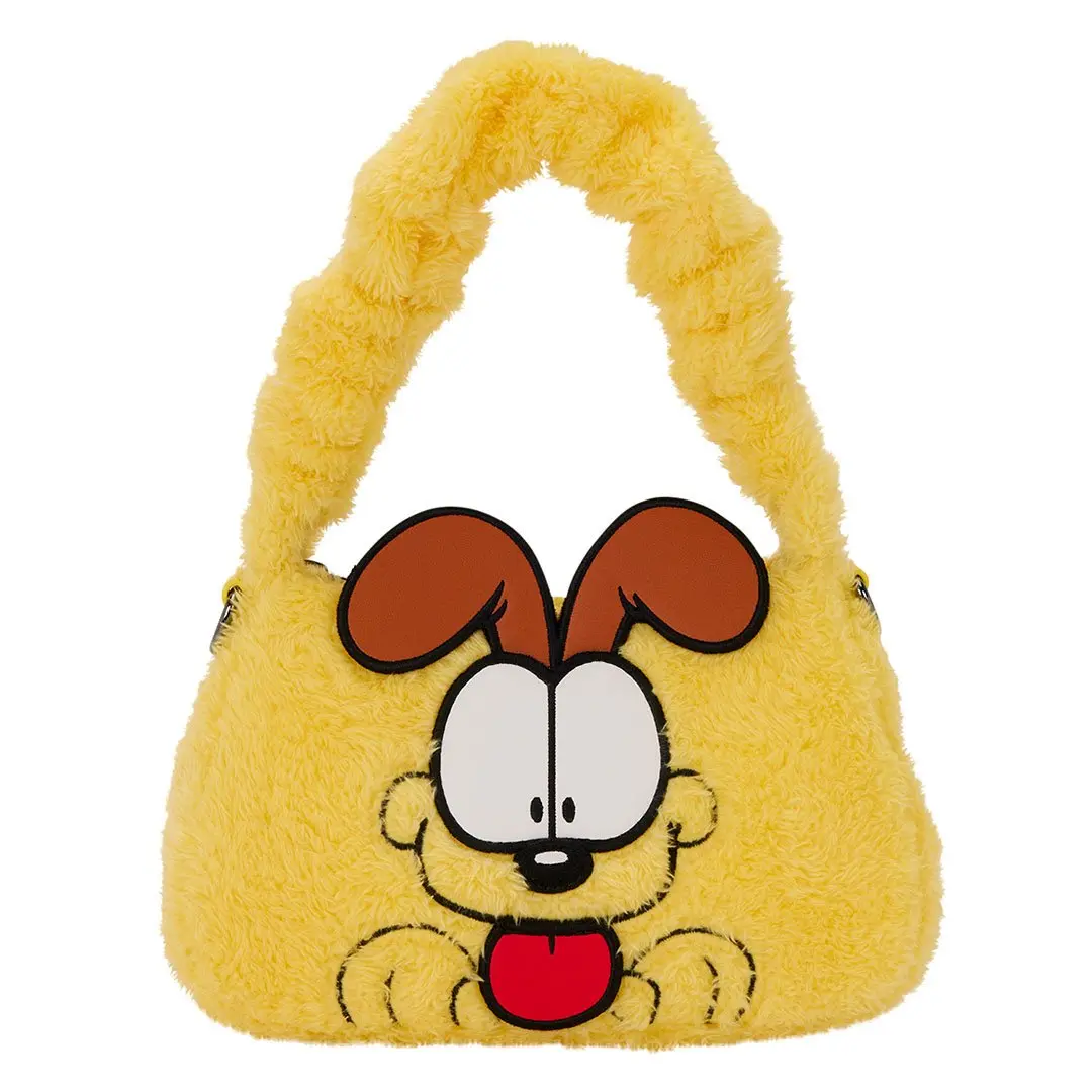 Loungefly Nickelodeon Garfield Odie Cute Cosplay Crossbody Puffy Bag, Plush with Faux Leather Trim, Purses For Women, Adjustable, Odie Embroidery