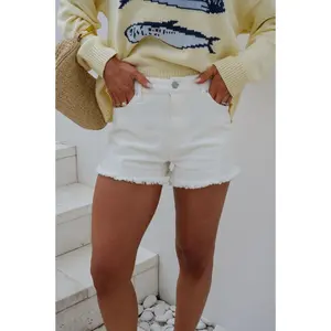 Helen High Rise Shorts-Off White Helen High Rise Shorts-Off White