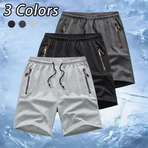 Men’s summer athletic shorts made from quick-dry, lightweight, breathable fabric; reinforced zippered pockets; drawstring waist; lightweight and comfortable; casual loose fit; suitable for everyday wear, commuting, running, gym workouts, cycling, basketba