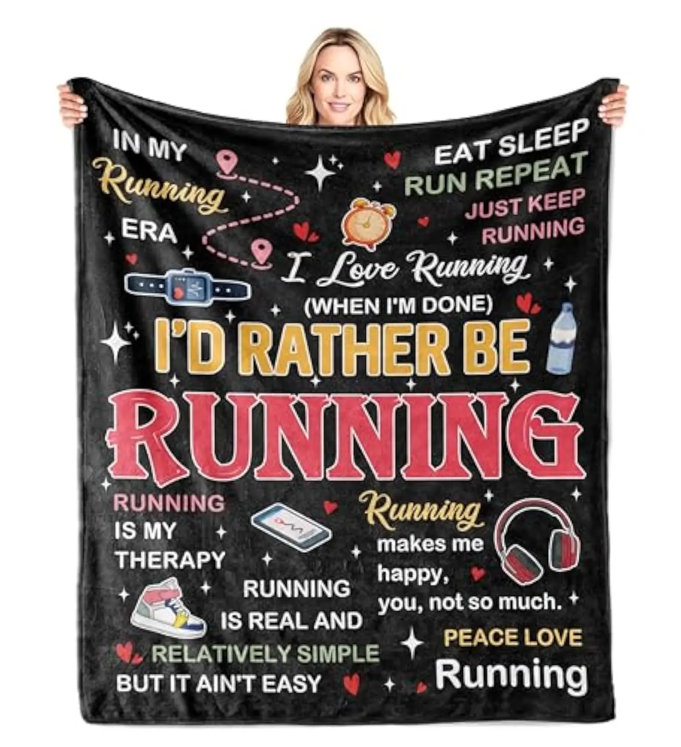 Gifts for Runners Women/Men Blanket, Cross Country Gifts, Marathon Runner Gifts, Cool Running Accessories Throw, Track and Field Gifts 60"X50"