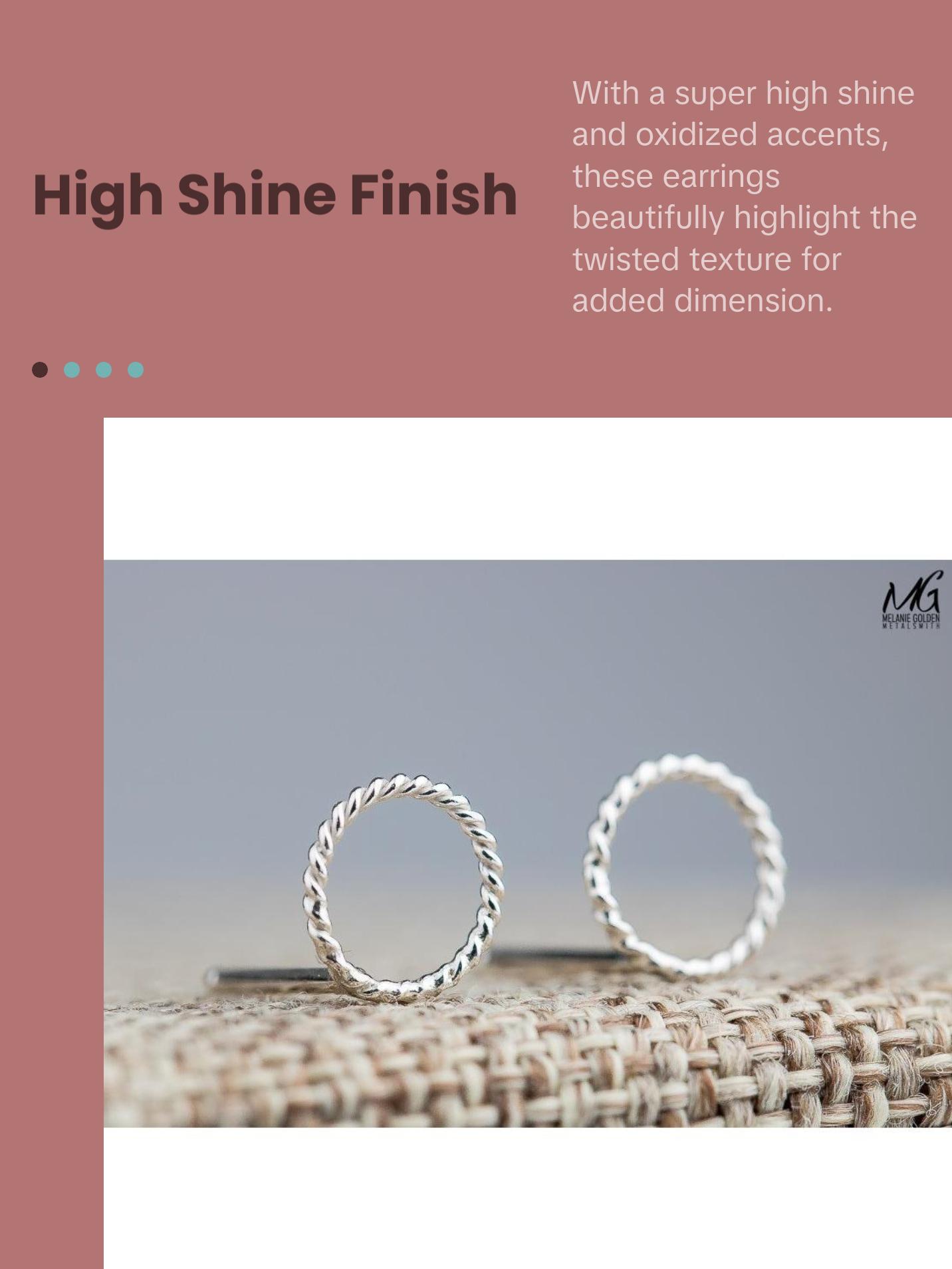 Braided Rope Open Circle Stud Earrings