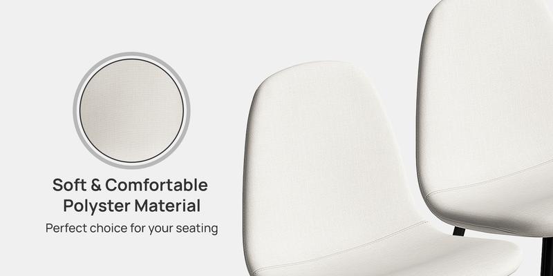 Homy Casa Charlton Suede Dining Chairs Light Luxury Ergonomic Design for Living Room & Lounge Use Foam Interior Seater Furniture