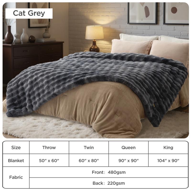 【Valentine's Day gift】Bedsure Weighted Faux Rabbit Fur , Soft Fluffy Fuzzy  Cozy Plush Sherpa Fleece  Blanket, Thick Warm Christmas Blanket Gifts for Women,The  Blanket  For Stress & Anxiety,Soft  Warm ComforterComforter