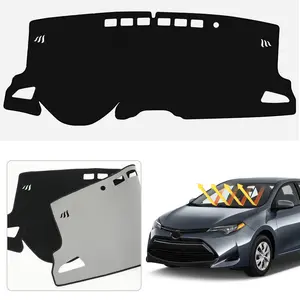 Custom Fit Dash Mat for 2019-2026 Toyota Corolla Sedan(L LE SE XLE XSE) & Hatchback(SE XSE) Non-Slip Flannel Dashboard Cover UV Protection Anti-Glare Black