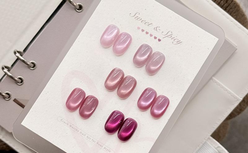 GAOY Crush Worthy Pink Cat Eye Gel Nail Polish Set with Magnet 6 Colors, Christmas Gift Idea Holography for Valentine's Date Night Nails, Sweet & Spicy DIY Manicure