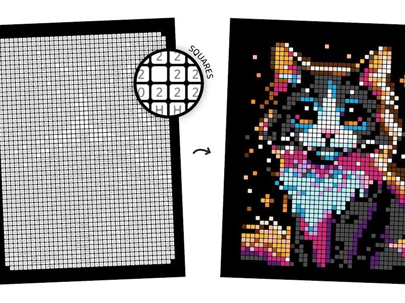 100 Color by Number Mysteries A Coloring Book for Adults Relaxation and Wonder – Squares, Diamonds, Dots