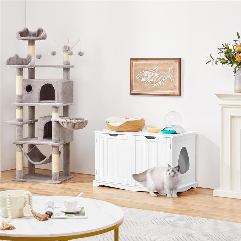Yaheetech Cat Litter Box Enclosure, Hidden Cat Litter Box Furniture,Cat Crate, Decorative Storage Bench Pet Side Table