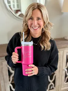 Glow with Grace 30 oz. Stainless Steel Tumbler with Handle / Inspirational Faith Gift for Women