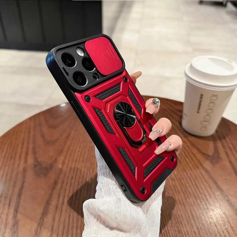 Phone Case For Women Men With Slide Camera Cover And Screen Protector, Rugged Hard Phone Case With Magnetic Stand For iPhone 17 16 15 14 13 12 11 Pro Max Plus Air