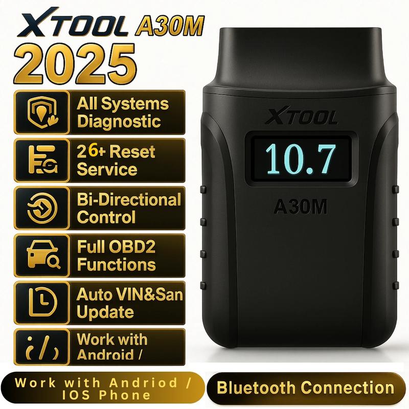 XTOOL A30M Bluetooth OBD2 Scanner & Code Reader | TPMS | CANFD | Lifetime Free Upgrades Full System Diagnostic