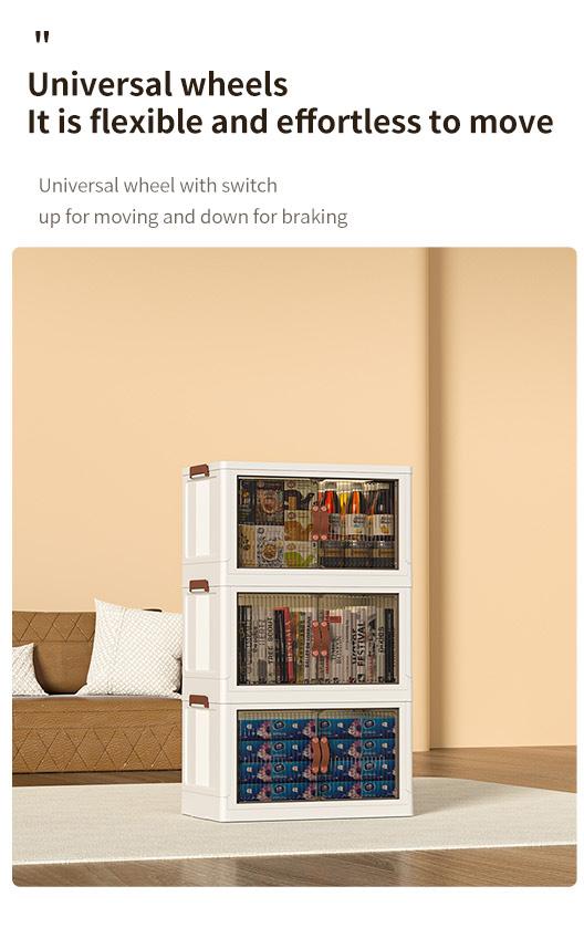 ONAIL Foldable Storage Box with Lid Stackable Household Organiser in Cream White for Kitchen Bedroom Bathroom & Warehouse Large Capacity L XL XXL Sizes