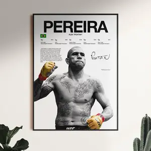Alex Pereira Poster, Ufc Wall Art, MMA Digital Download, Ufc Fighter Printable, Pereira Champion Print, Light Heavyweight Ufc Decor Gift Modern Minimalist Design Artwork (No Frame)