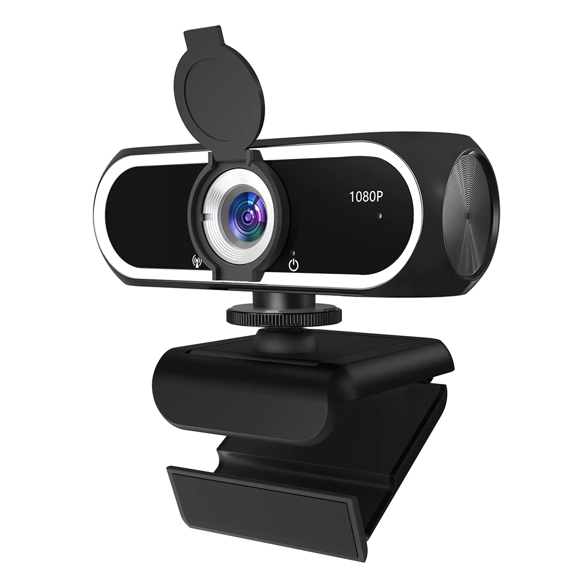 Full HD 1080P USB Webcam with Microphone, Auto Light Correction, Plug & Play USB-Powered Camera for Zoom Meetings, Streaming, Online Classes