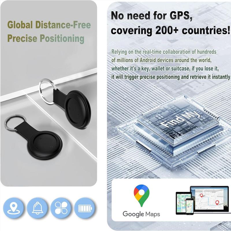 2026 Upgraded GPS Tracker For Dual-system version Compatible Android Google /iPhone “Apple Find My”GPS Tracker Device, IP66 Waterproof, Global GPS Item finder Locator for iPad iPhone Android Smartphone Keys/Wallet/Luggage/Car/Children IOS Google Locator