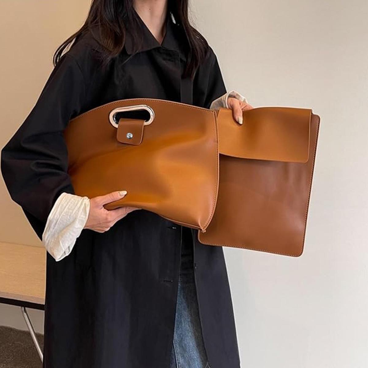 SSYERT 2 in 1 Leather Laptop Tote Bag 14 & 16 inches for Women with Clutch Inner liner bag, Waterproof Leather for Laptops and iPad Cases, Work Tote Bag Purses for Women, Computer bag for Work, Office, Casual SSYERT 2 in 1 Leather Laptop Tote Bag 14 & 16 inches for Women with Clutch Inner liner bag, Waterproof Leather for Laptops and iPad Cases, Work Tote Bag Purses for Women, Computer bag for Work, Office, Casual