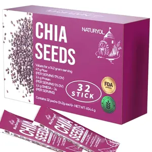 Naturyol Chia Seeds – Fiber-Rich Food for Salad Mixes, Gluten Free, Keto Friendly, Chia Seeds Travel Packets, Salad Toppings & Keto Food, Rich in Omega-3, Non-GMO, 1 lb (0.5 oz Pack of 32)
