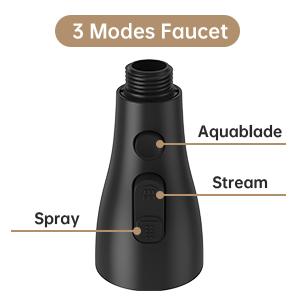 Garvee Pull Down Kitchen Faucet Head Replacement for Kitchen Faucet, 3-Modes & 7 Adapters Matte Black Finished