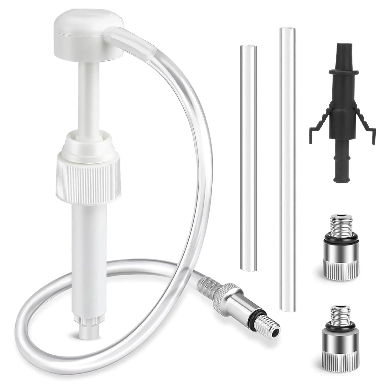 Lower Unit Gear Oil Pump Kit for Standard Quart Bottles - with 3/8" Metal Swivel, Includes ABS & Alloy Steel Construction with Hoses & Adapters, for Most Marine Boat Outboard Motors