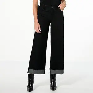 TWRHLL by Christie Brinkley Wide-Leg Cuffed Jean