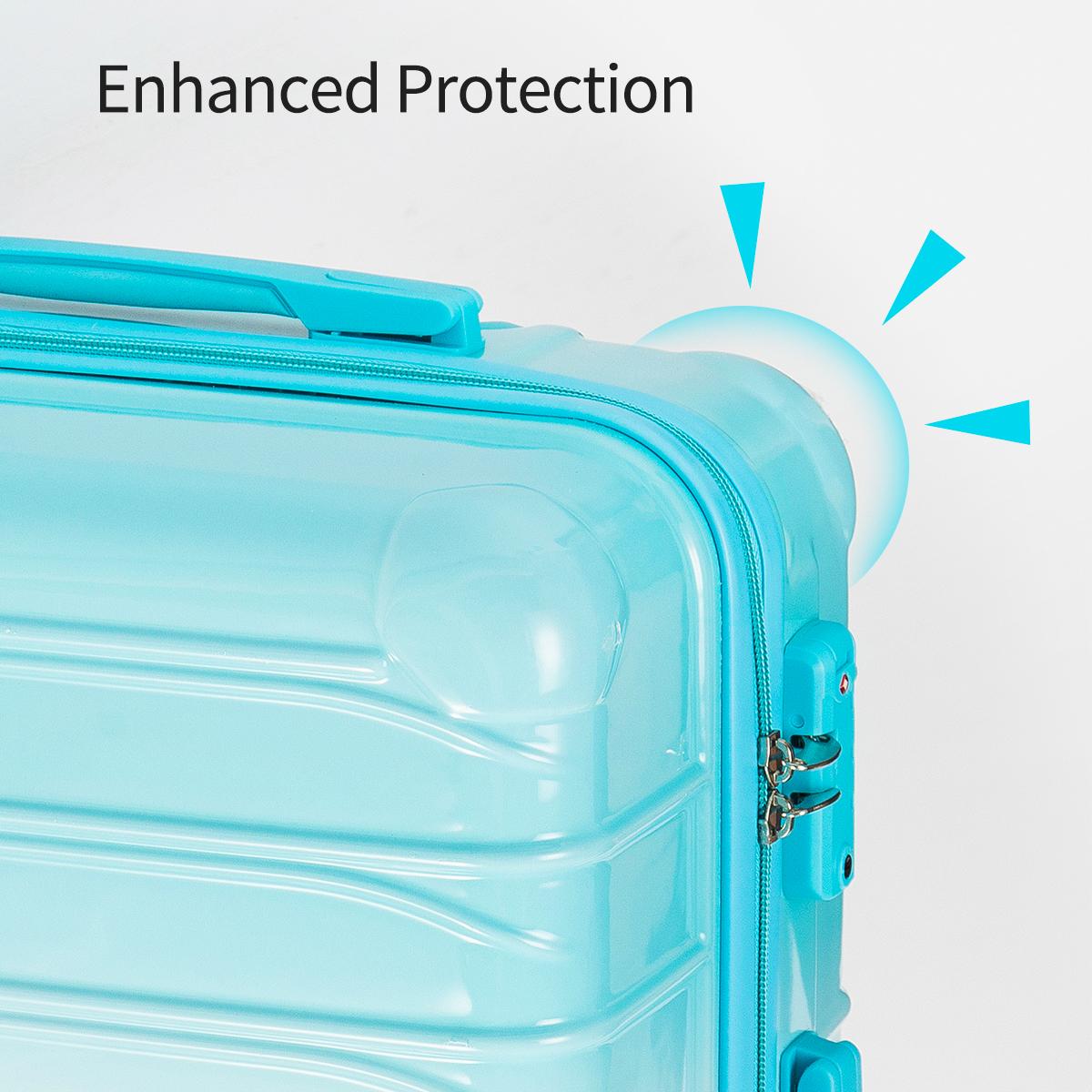 UUH 4 Piece luggage sets with TSA Locks - Suitcase & Bags for Travel, PC+ABS Hardshell Luggage TSA Lock Spinner Wheels Hardshell Lightweight