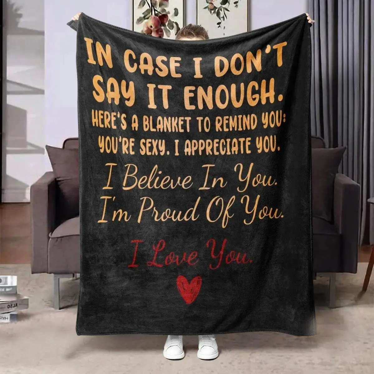 Soft, Cozy Flannel Throw Blanket - Meaningful Women's Gift for Wife or Girlfriend, Romantic Relaxing GF Gift for Anniversary, Birthday (Couch, Bed Use), Womens Gifts