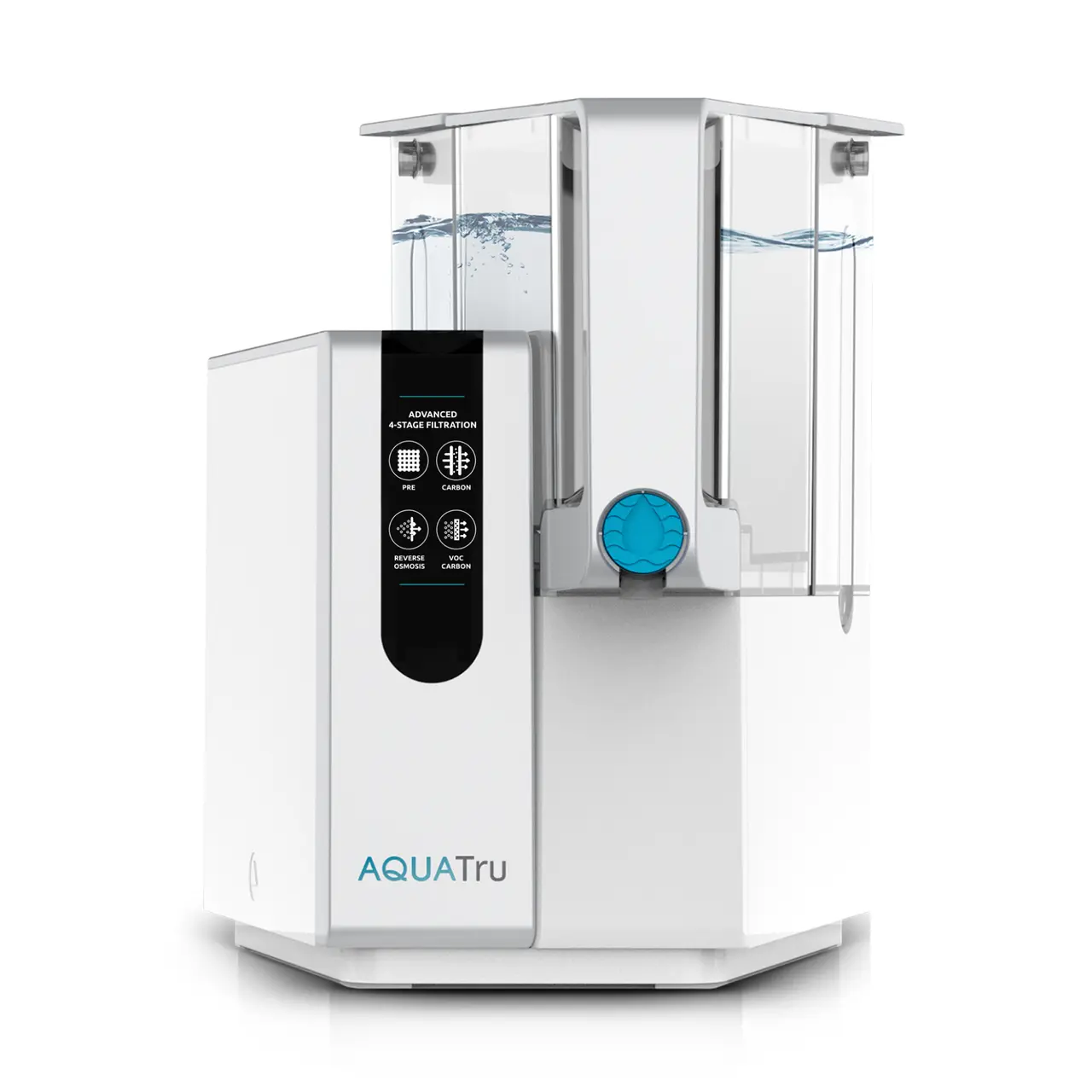 AquaTru Classic Freestanding Countertop Water Cleaner Purifier - 4-Stage Ultra Reverse Osmosis Water Filtration System, Easy Push-Button Dispenser, No Installation Required, for Daily Use Clean Great-Tasting H2O, Aquatru Classic Countertop