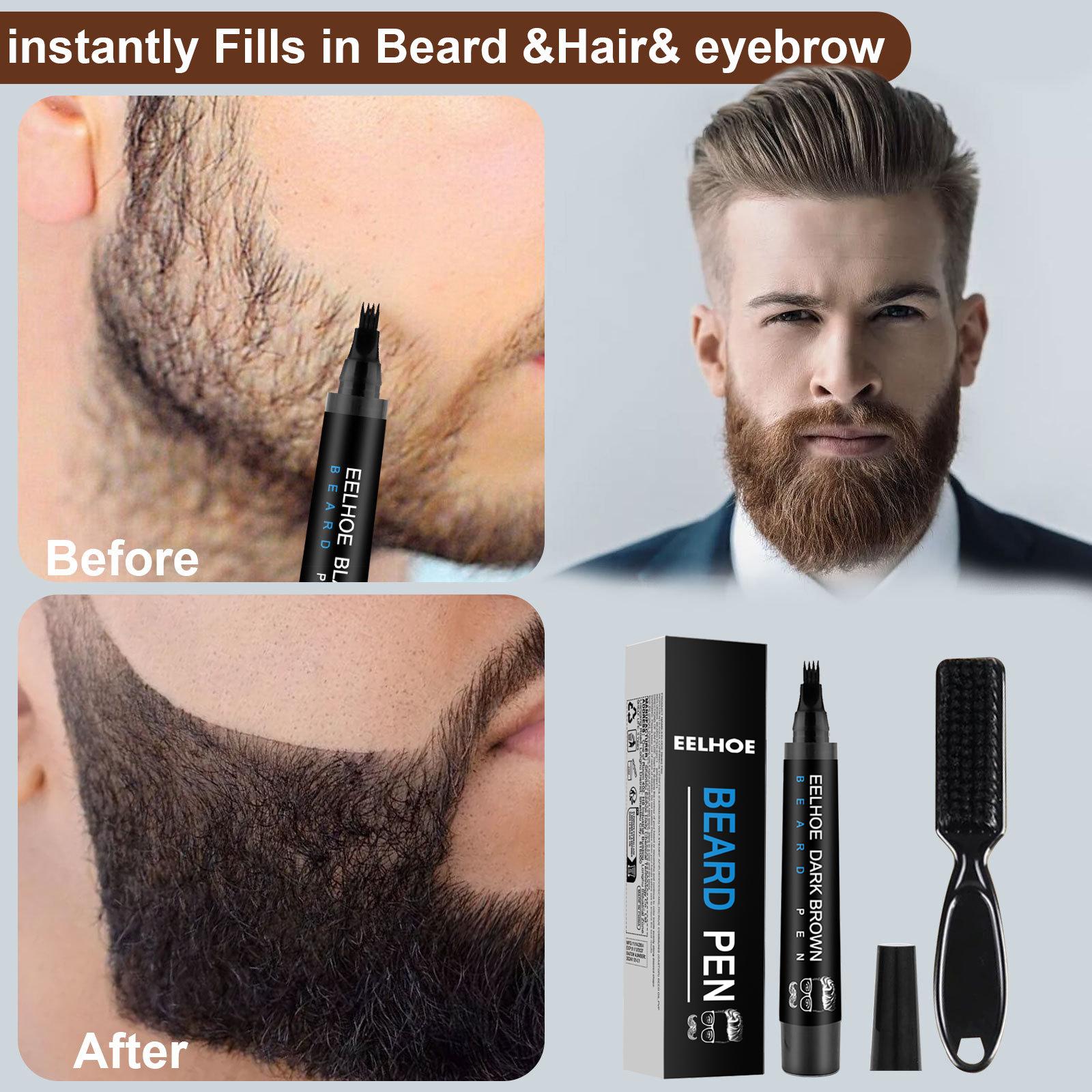 EELHOE Beard Filler Pen Kit Waterproof and Sweat-proof Beard Pen Beard Tracing Pen