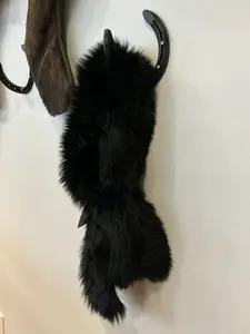 Black Knit Fox Collar