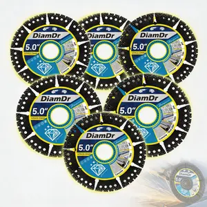 6 Pack 5 Inch Diamond Saw Blade Cutting Iron King for Heavy Duty Metal & Angle Grinder
