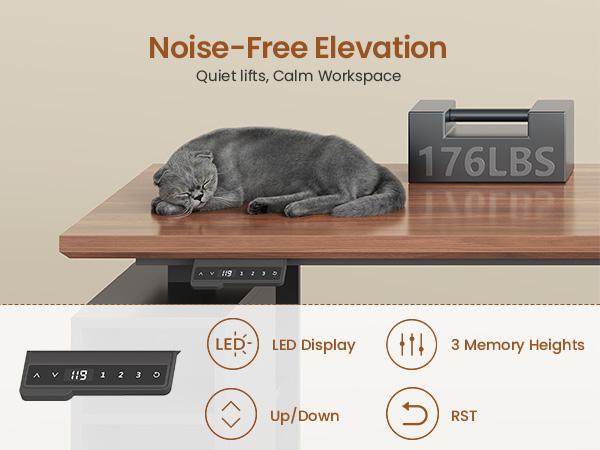 SEDETA Farmhouse L Shaped Electric Standing Desk, 63" x 67" Height Adjustable Home Office Executive Desk with Drawers and Shelves, Standing Computer Desks with Power Outlet for Home Office