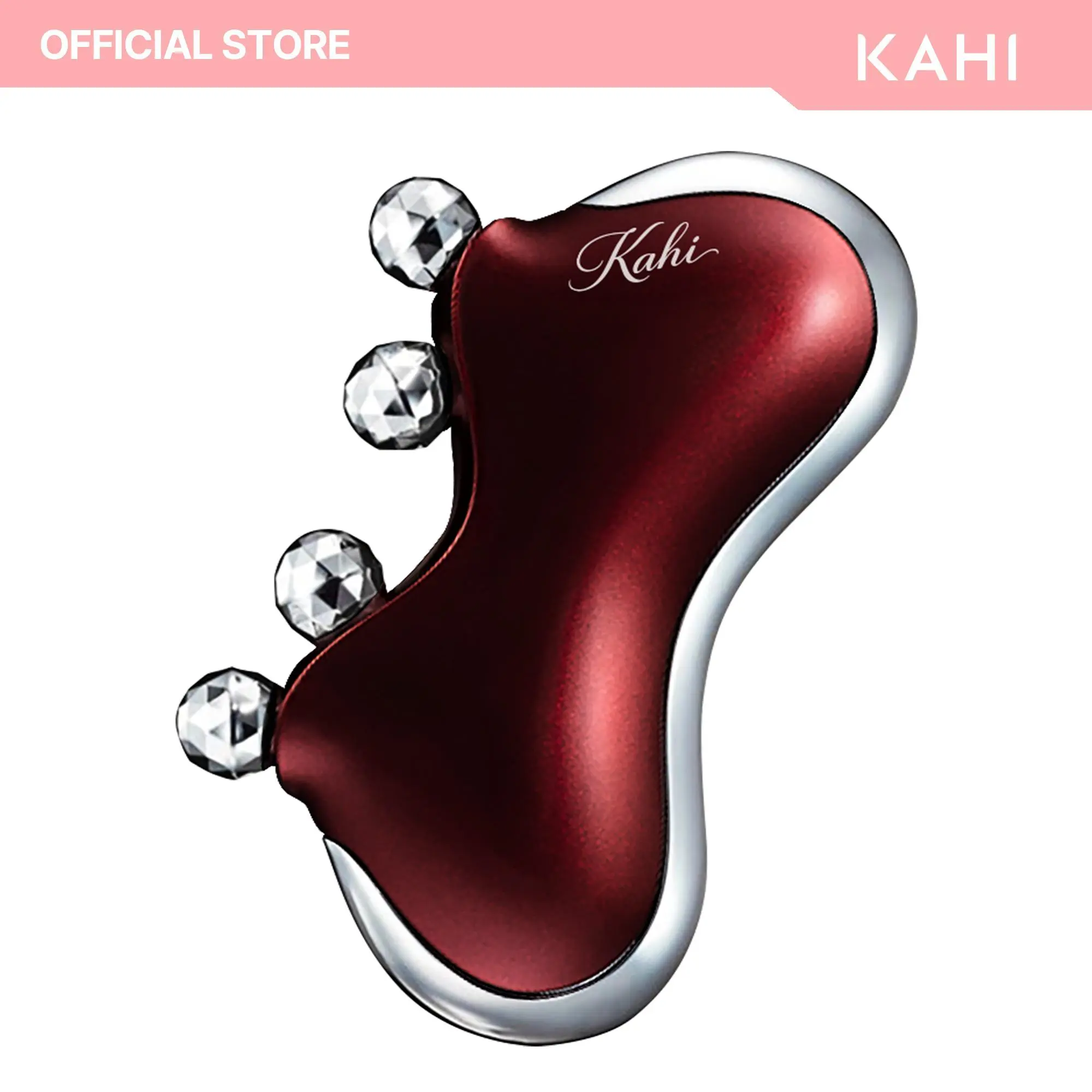 KAHI CAXA M1 Solar Powered Gua Sha Sculpting Tool with 4 Diamond-Cut Platinum-Coated Rollers for Lifting & Firming - Face & Neck Massager, Korean Skincare, 40G, Diamond Cutters, Lift & Smooth, Platinum Coating