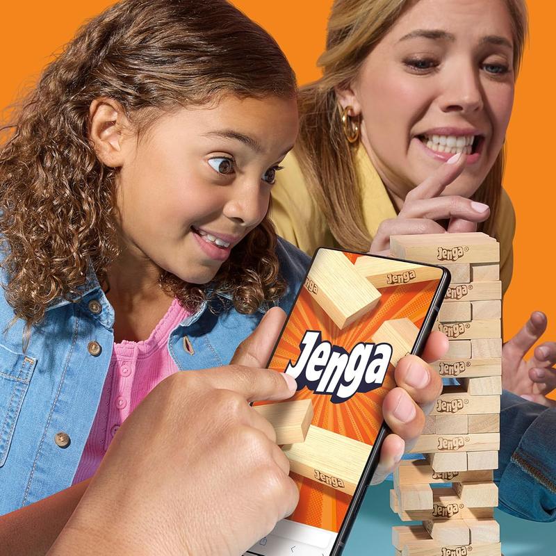 Jenga Game| Digital Die for 6 More Ways to Play| Original Wood Block Game| Stacking Tower| 1+ Players| Party Games