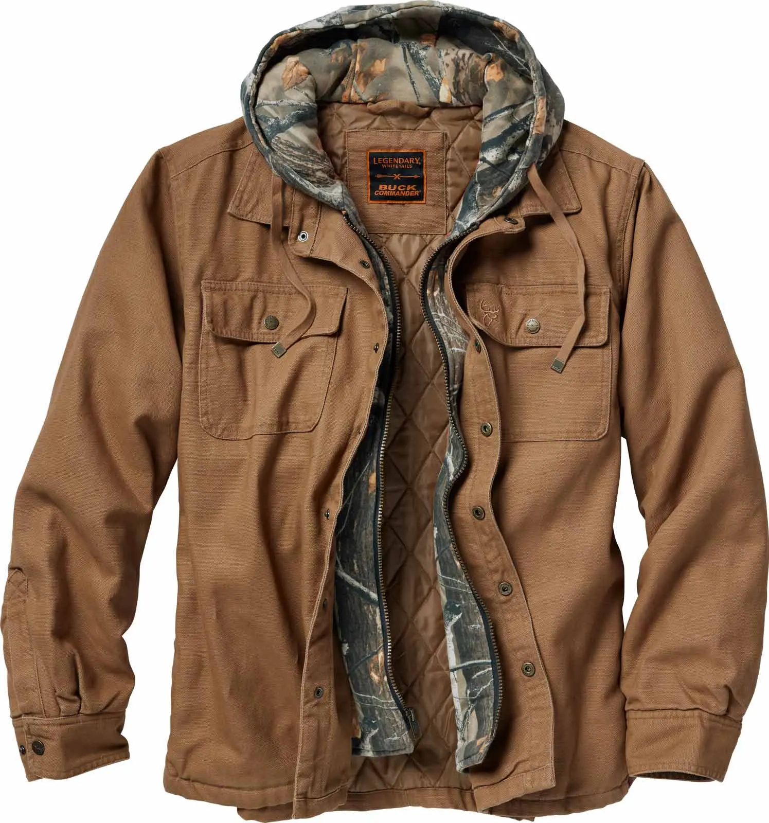 Legendary Whitetails Men's Buck Commander Hunter's Edge Cotton Embroidered Canvas Jacket - Menswear Top with Pocket for Outdoor Use Legendary Whitetails Men's Buck Commander Hunter's Edge Cotton Embroidered Canvas Jacket - Menswear Top with Pocket for Outdoor Use