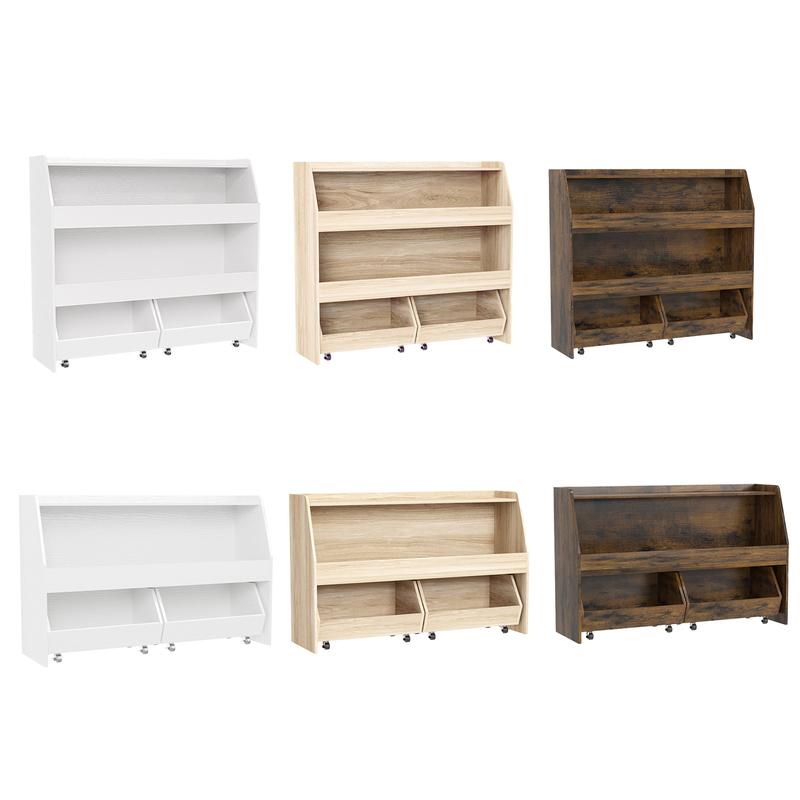 3-Tier Rolling Toy Storage Cabinet for Kids - Multiple Versatile Storage for Toys, Pet Items, and Snacks with Wheels, Modern White Design