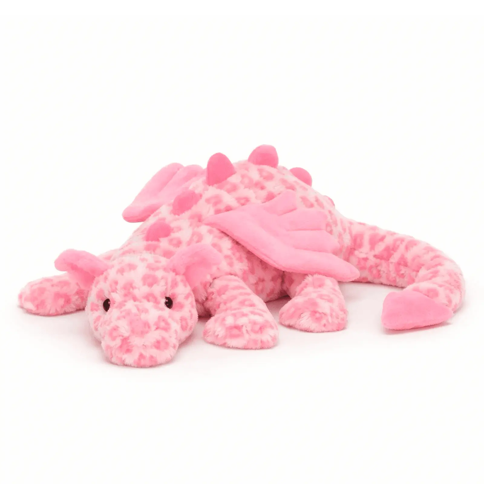Jellycat Leopard Pink Dragon Stuffed Animal - Ultra Soft Fantasy Cuddle Buddy, Cute Plush Toy for Collectibles & Gifting, Stuffed Animals