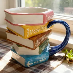 11oz Novelty Books Mug -  Book Lovers Gifts for Readers, Bookworm Cup, Book Club Gifts for Women Men, Cool Bookish Ceramic Coffee Mug, Librarian Coffee Mug Gift