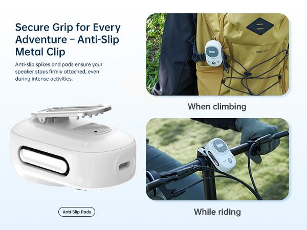 Divoom Itour-S Portable Mini Wearable Bluetooth Speaker with Big Audio Punchy Bass Clip-On Design IP67 Waterproof Dustproof 10 Hours Playtime for Home Travel Office and Outdoors