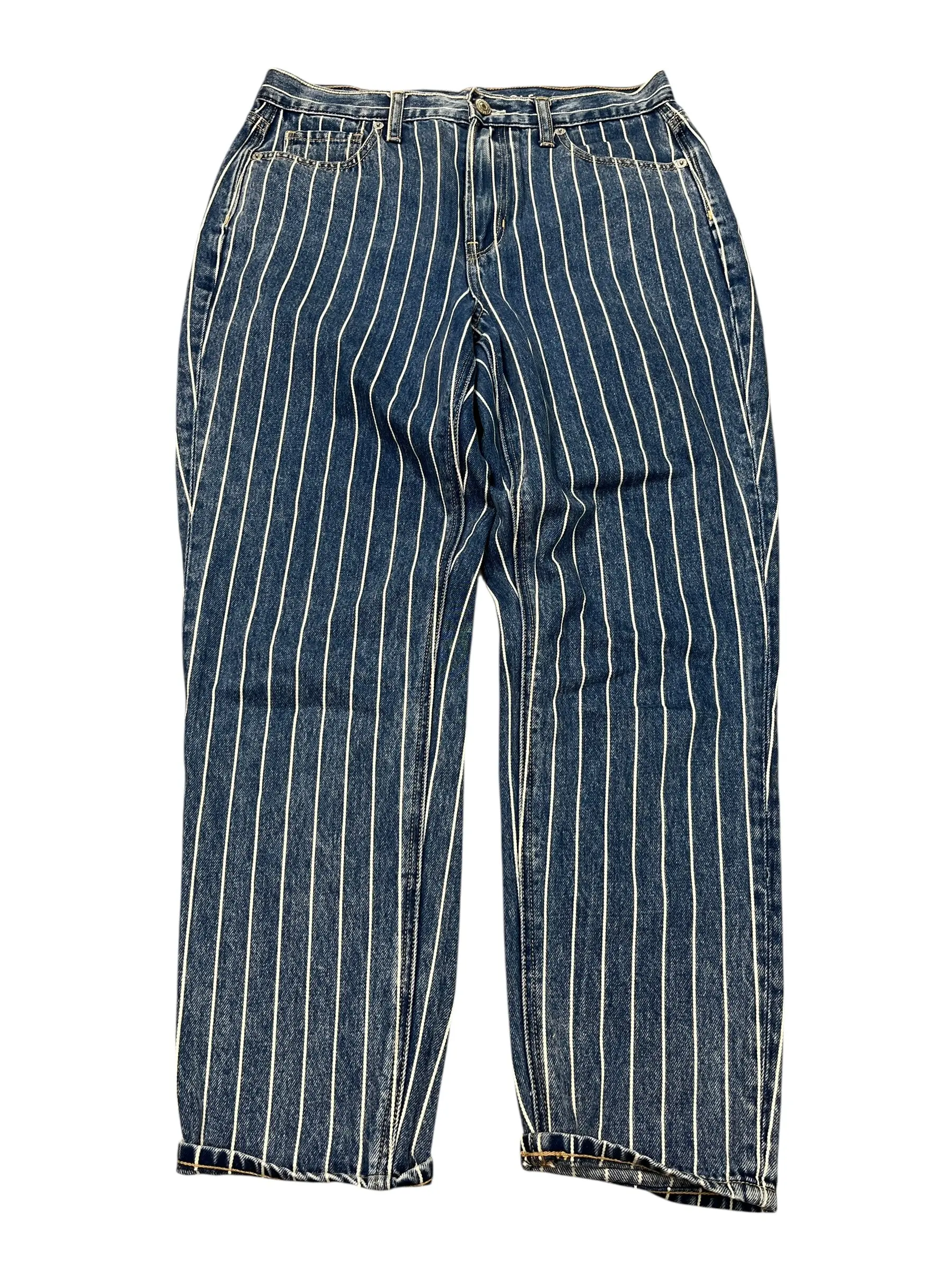 Jeans Cropped By American Eagle In Blue Denim, Size:4