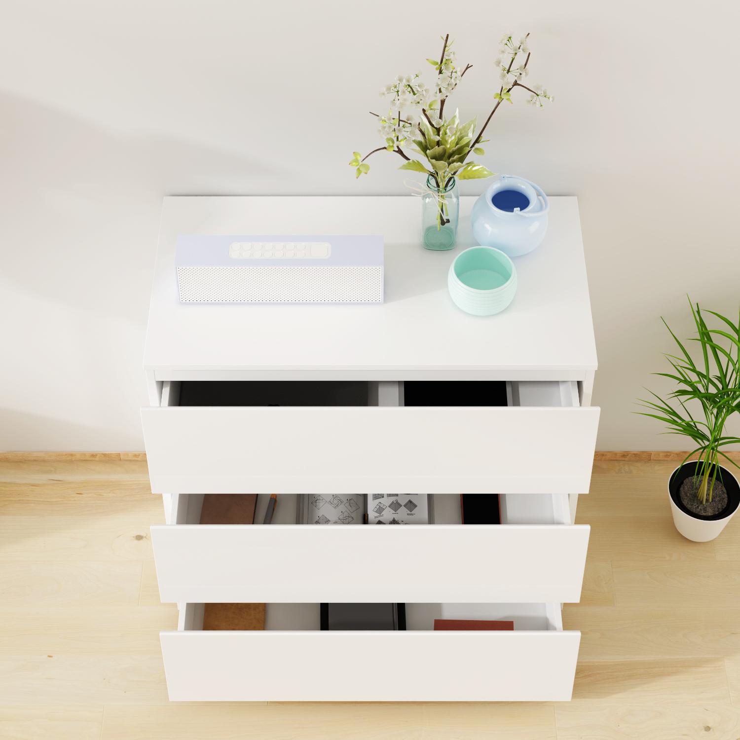 FUFU&GAGA Modern 3-Drawer Dresser Chest, Wooden Dresser Tower with Wide Storage Space, Dresser Closet for Nursery Living Room Bedroom FUFU&GAGA Modern 3-Drawer Dresser Chest, Wooden Dresser Tower with Wide Storage Space, Dresser Closet for Nursery Living Room Bedroom