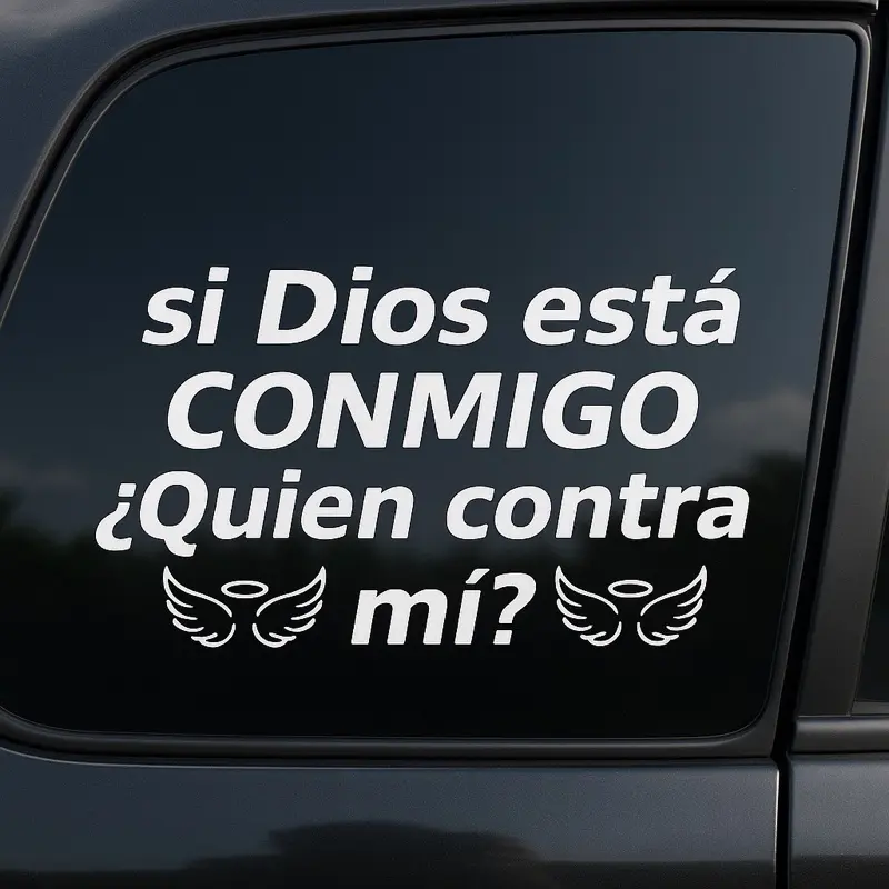 Christian Sticker - Si Dios está CONMIGO ¿Quien contra mí? - Decorative Sticker
