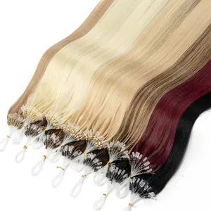 12inch/16inch/20inch Micro Loop Human Hair Extensions 30g/pack Natural Straight Machine Remy Black Brown Blonde Hair Easy to Wear at Home for Women