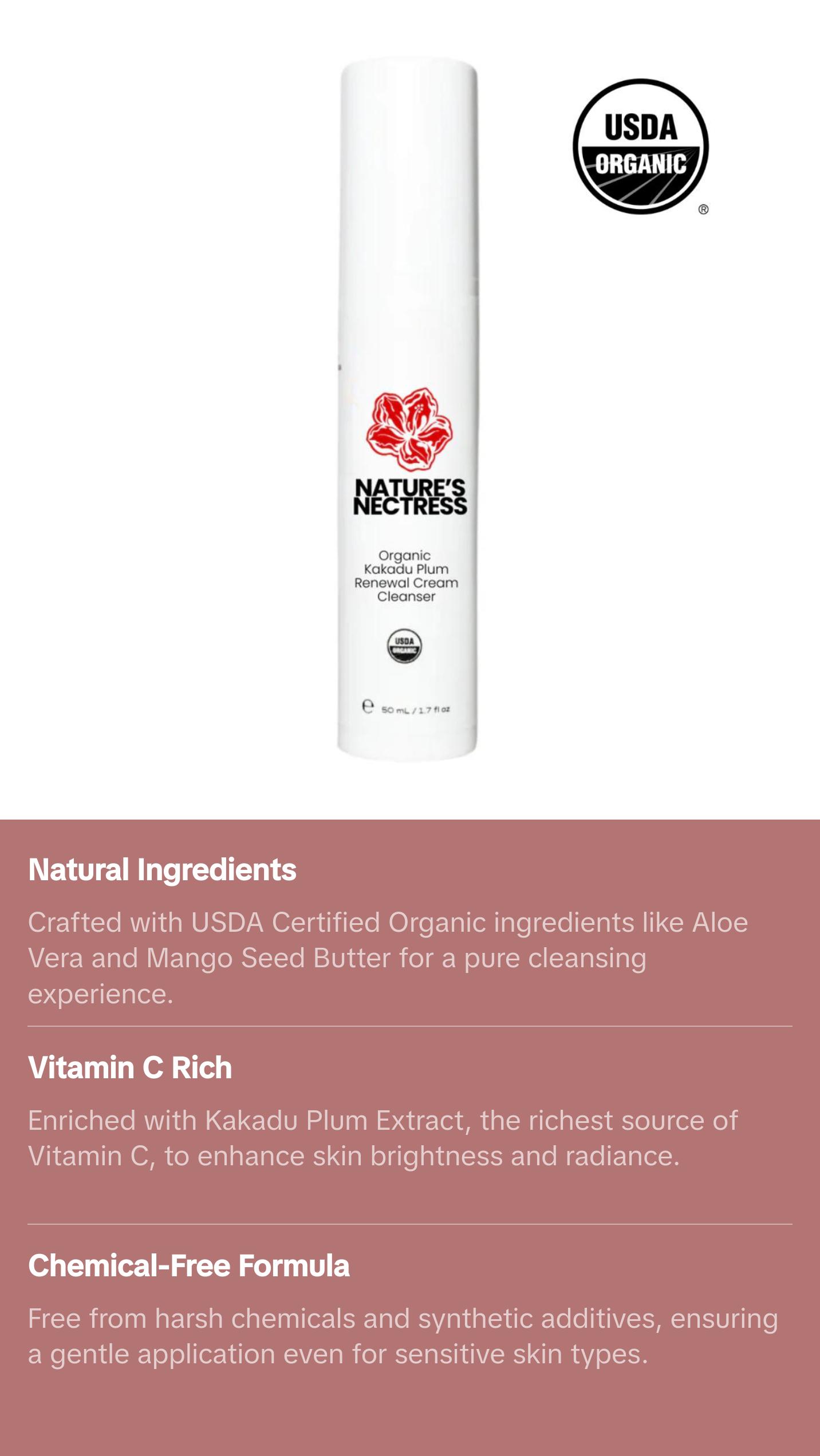 Organic Kakadu Plum Renewal Cream Cleanser Organic Kakadu Plum Renewal Cream Cleanser