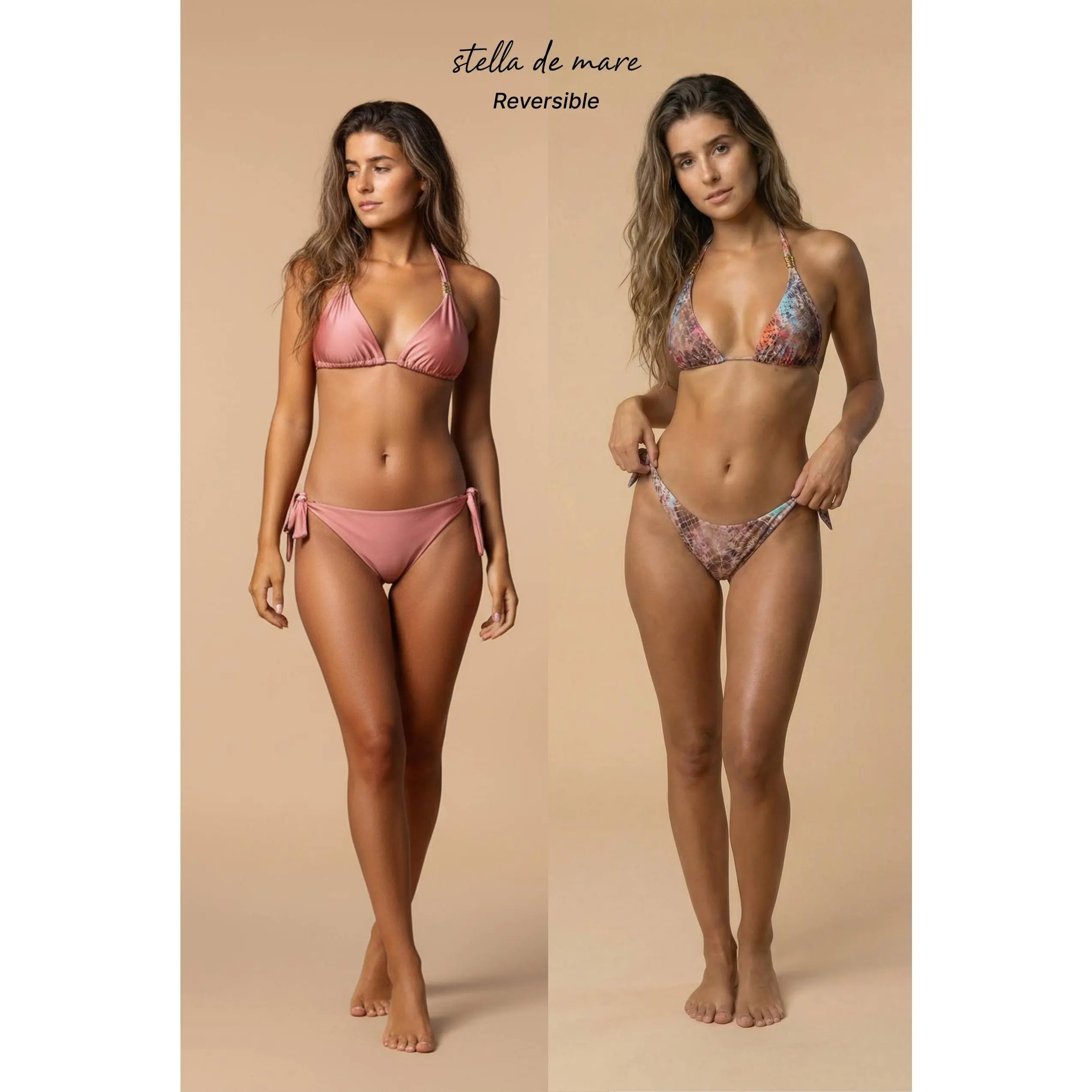 Canella Top - Reversible ECONYL® Sustainable Fabric Bikini Top with Adjustable Neck & Back Ties for Perfect Fit