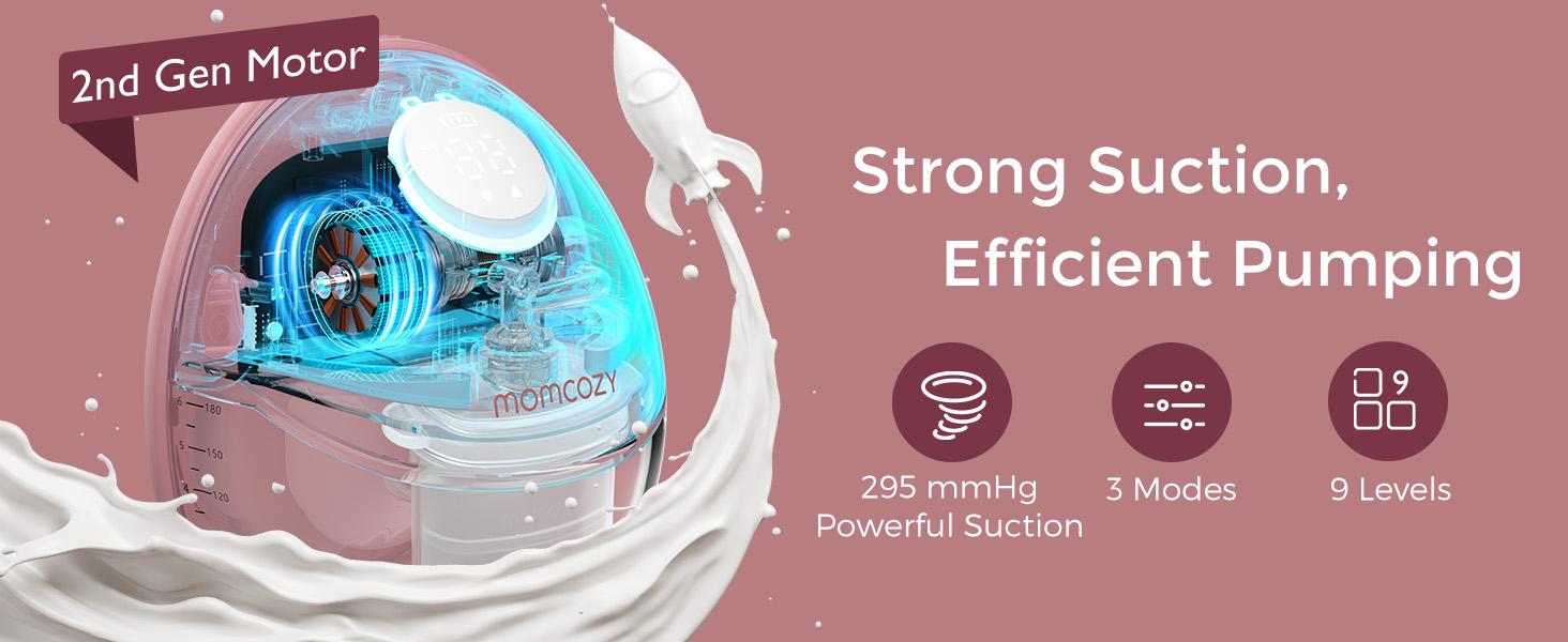 Momcozy  Hands-Free Mobile Breast Pump | M6, Wearable Breast Pump, Ideal Rhythm, DoubleFit Flange, Better Fit, More Discreet, 3 Modes and 9 Levels, 24mm - 2 Pack Comfort Red