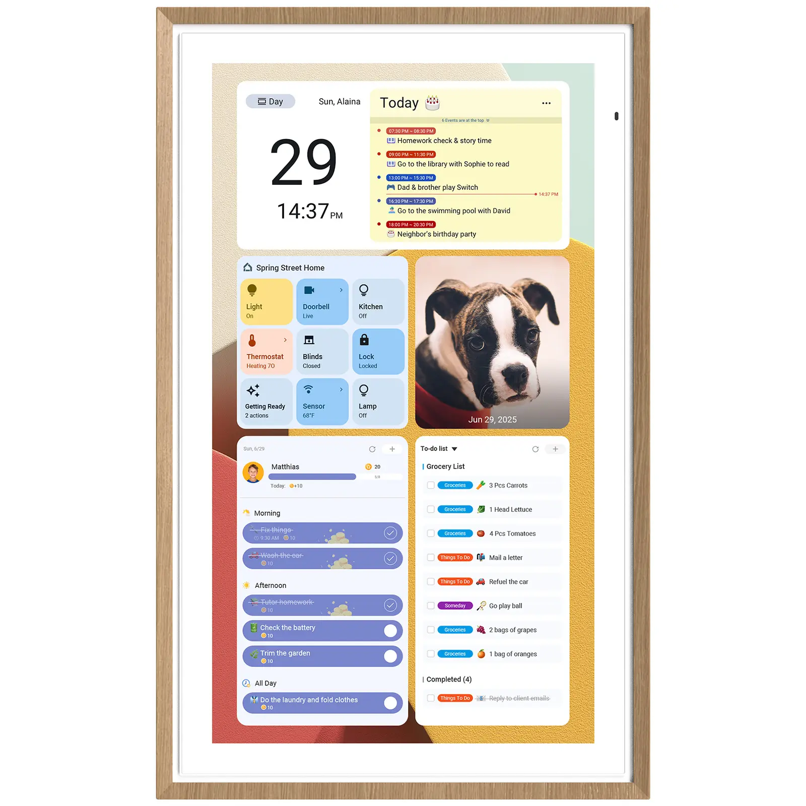 ApoloSign Smart Digital Family Wall Calendar - 15.6"/21.5" Dual-Mode Device for Kids & Parents, Voice Control, Gemini AI, Auto Sync, Tasks, Routines, Meal Planning, Customizable Widget Dashboard, Smart Digital Calendar, Encourages Kids