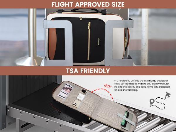 LOVEVOOK Colorblock Carry-On Travel Backpack with 3 Packing Cubes and Laptop Compartment - Personal Item,TSA-Friendly, Travel Essentials, Airline Approved Travel Bag for Hiking, Weekend, SpringStatements