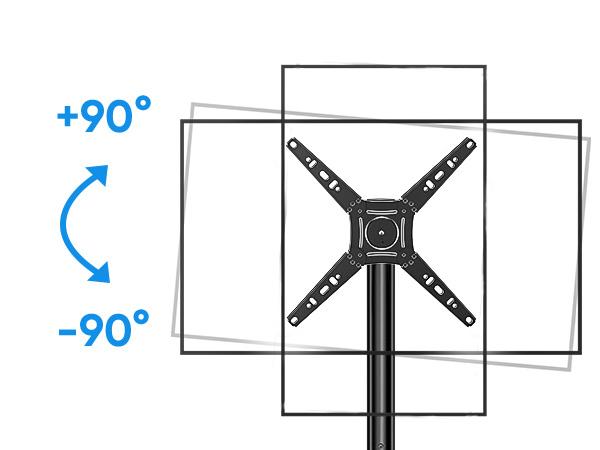 Forged Mobile TV Stand. Suitable for 23-65-inch LCD/LED flat-panel/curved TVs. 15° tilt TV cart. Capacity up to 88 lbs. Portable stand with laptop holder. Rolls flat to the floor. Lockable wheels. Max VESA 400x400mm. HeightAdjustable Portable TVStand with