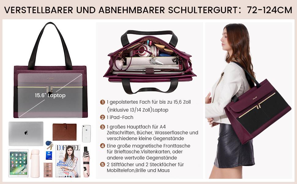 LOVEVOOK Laptop Tote Bags 15.6-17.3 inches for Woman with Clutch Purse, Large Business Teacher Office Crossbody Purse with 2 Cup Holder, Compact Waterproof Vegan Leather Shoulder Bags and Computer bag for Work, Office, Casual SpringStatements