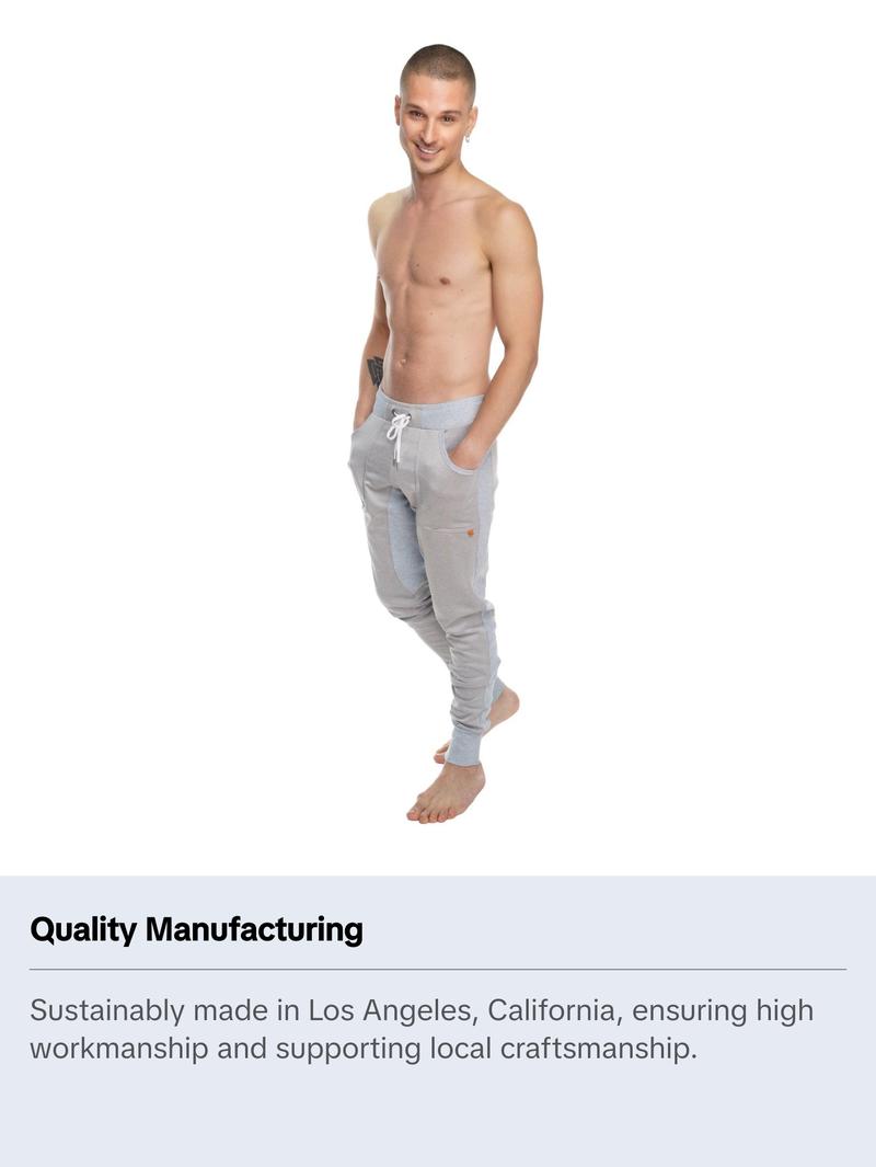 **Winter Edition** Performance-Luxe-Fleece Long Cuffed Jogger & Yoga Sweat Pants (Stainless Steel Grey)