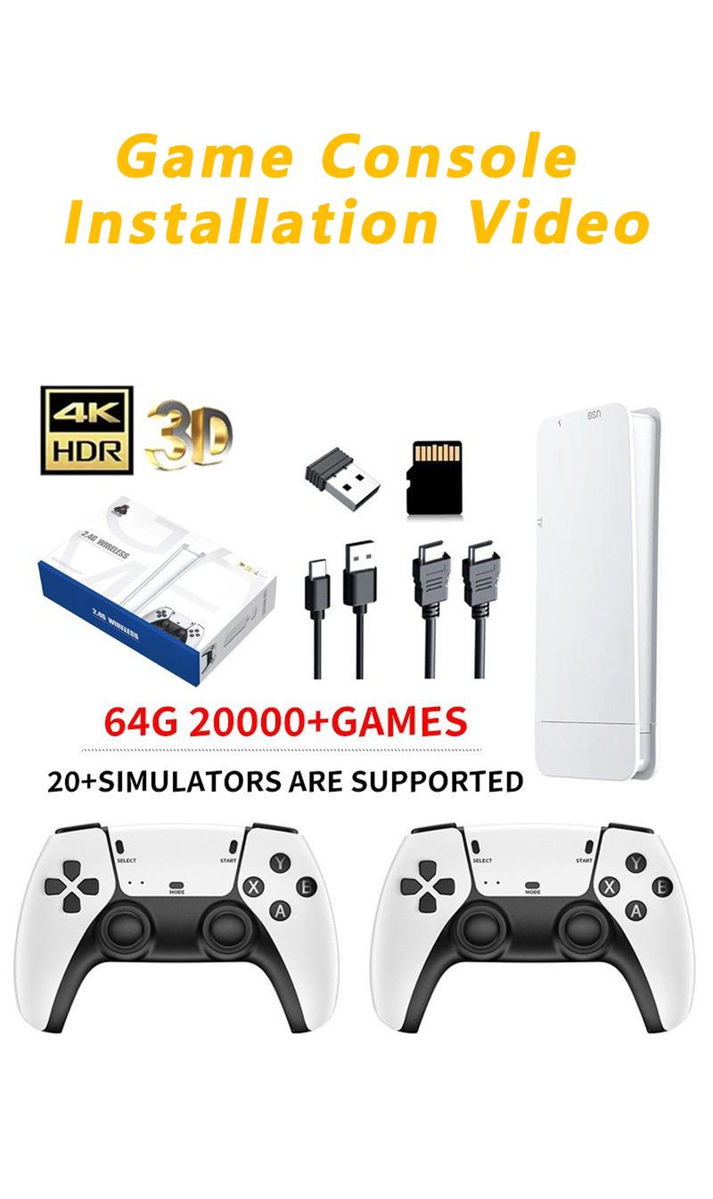 M15 Game Stick Mini TV Handheld Game Console 2.4G Wireless 20000+ Games 128G Storage 30000+ Retro Games HD Output Two-player for PS1